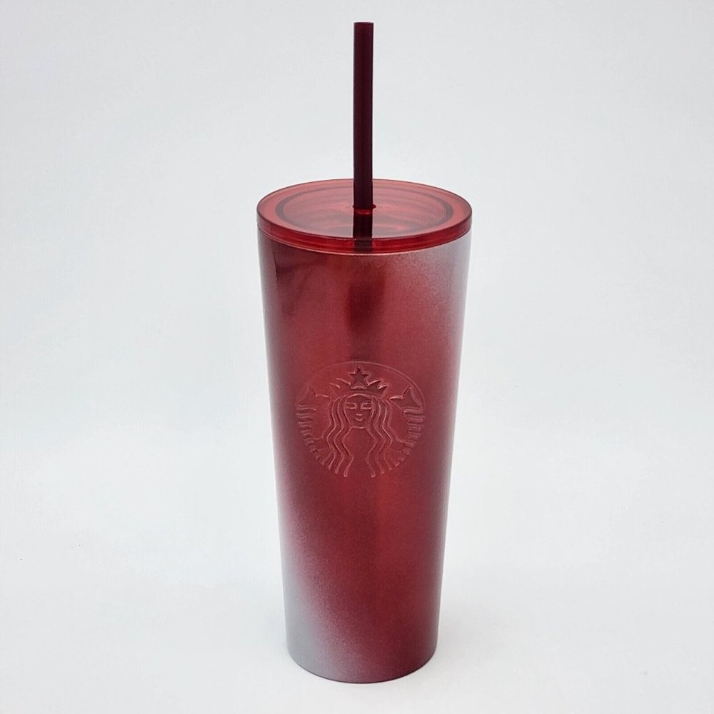 Starbucks 2022 Holiday ‘Gradient Candy Cane’ SS Sheen Cold Cup Tumbler NEW